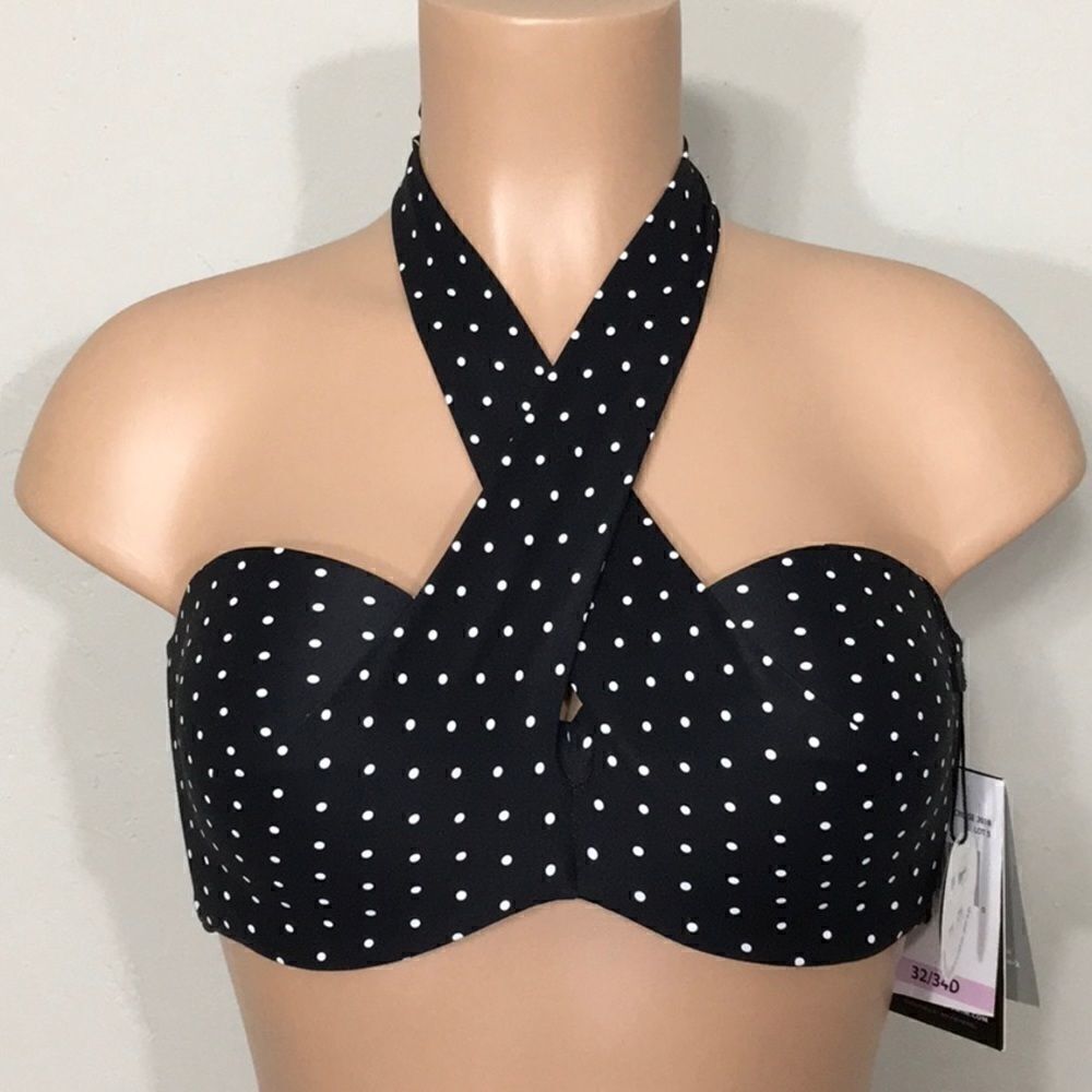 COCO REEF multi-way polka dot bikini top. 36/38C- large. NWT